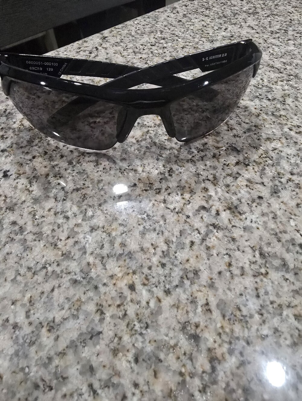 Under Armour Black Sport Sunglasses with Smoke Lenses